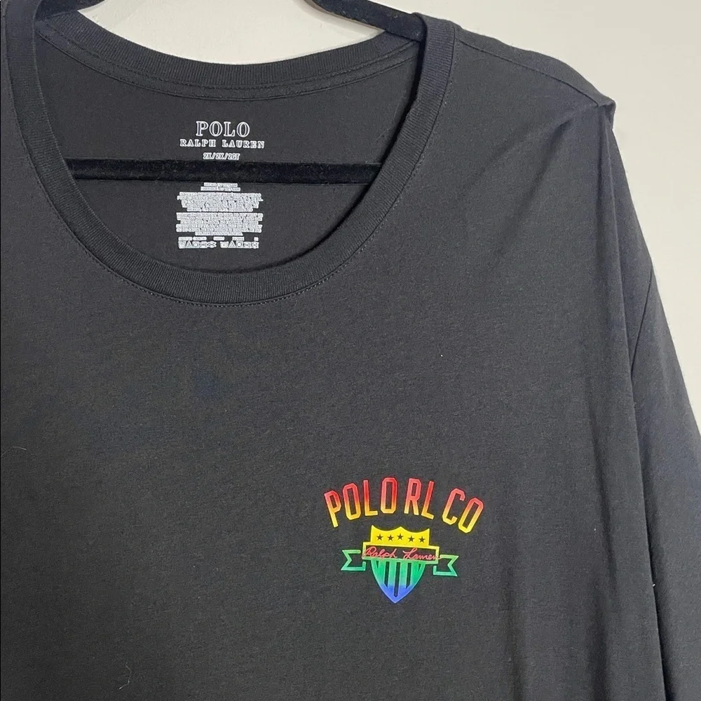 Polo by Ralph Lauren | Men’s Black Tee with Colorful Logo Size 2X NWT